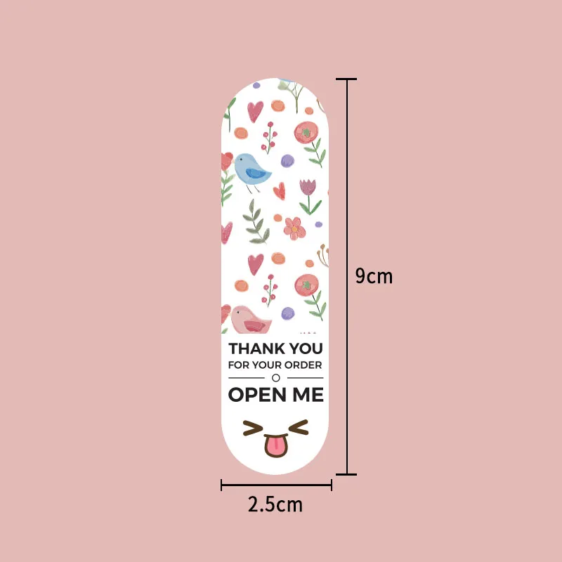 50-100pcs/pack Cute Thank You Stickers 2.5*9cm Sealing Label Scrapbook for Handmade Gift Package Decor Label Stickers Stationery
