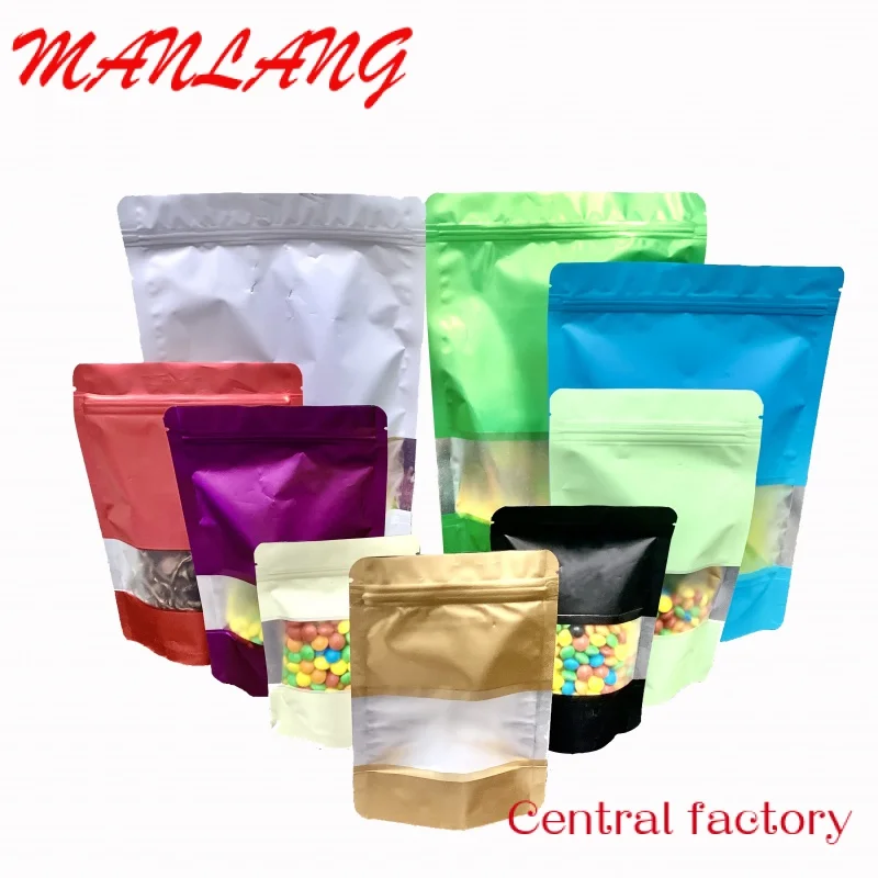 

CustomCustomized foil mylar smell proof reusable ziplock plastic stand up pouch seed food packaging bag with Windows