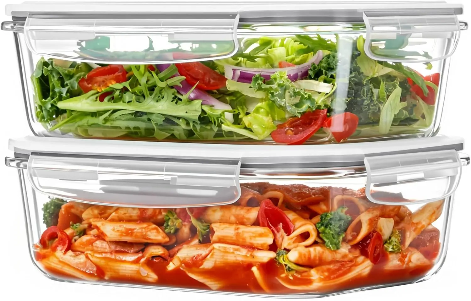 

Large Glass Food Containers with Airtight Lids, Oven-Safe for Meal Prep and Storage