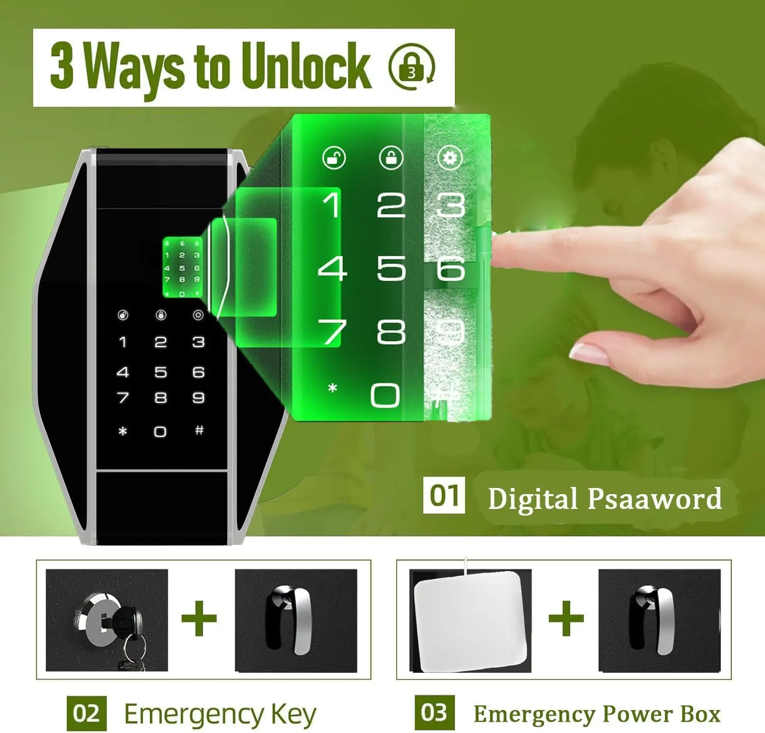 3-4 Rifle Gun Safe,Large Gun Safe for Home Rifle and Pistols,Quick Access Gun Cabinets with LED Light,Rifle Safe with Removable