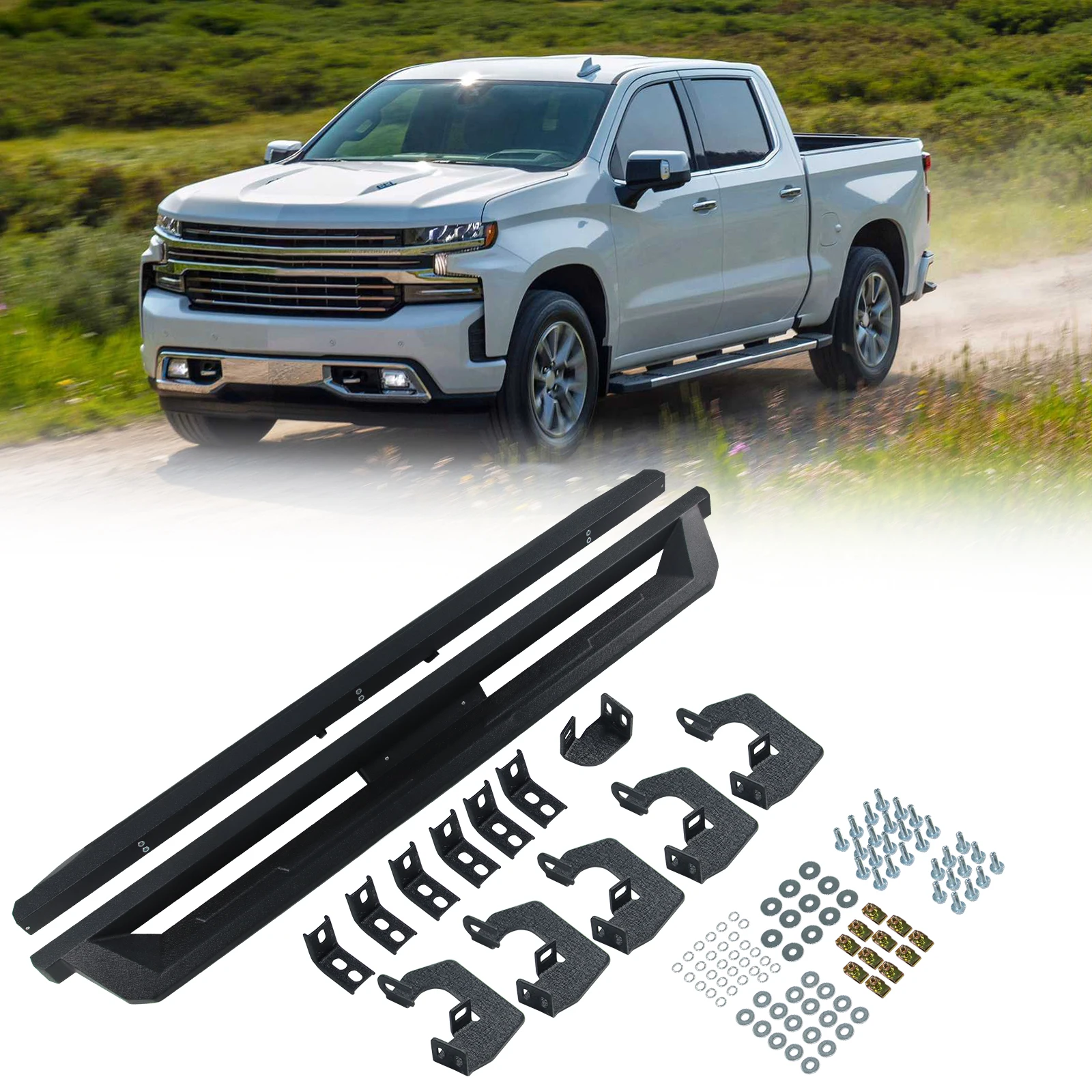 

Side Step Nerf Bars Running Boards for 07-18 Silverado/Sierra 1500 Crew Cab