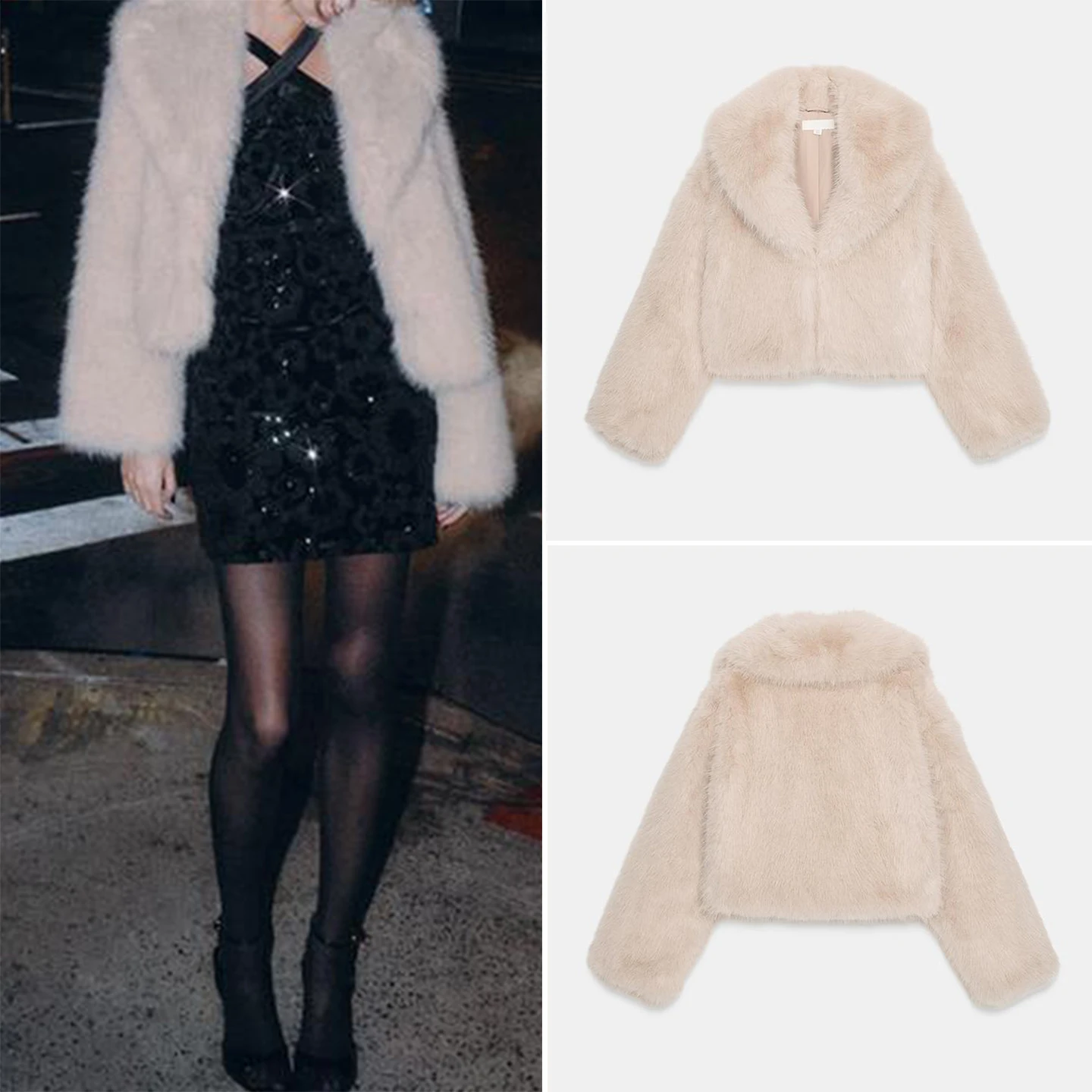 

Z Women's ort Coat 2025 New Sle Artificial Fur Collar Jaet Outerwear Ladies Faion Autumn Collection 638277