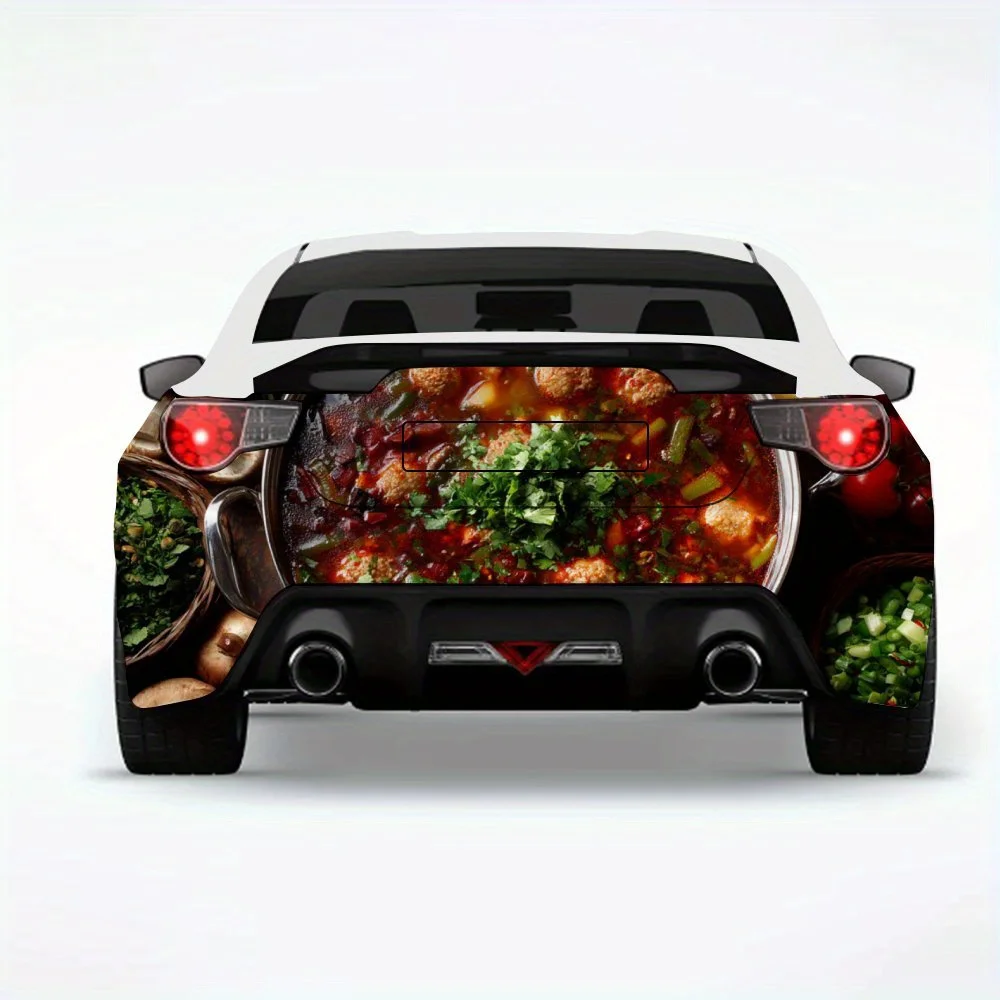 

Abundant Hot Pot Car Sticker-Vinyl Decal for Car Rear, Waterproof Self-Adhesive Vinyl Stickers for Vehicle Tail & Bumper, Decora