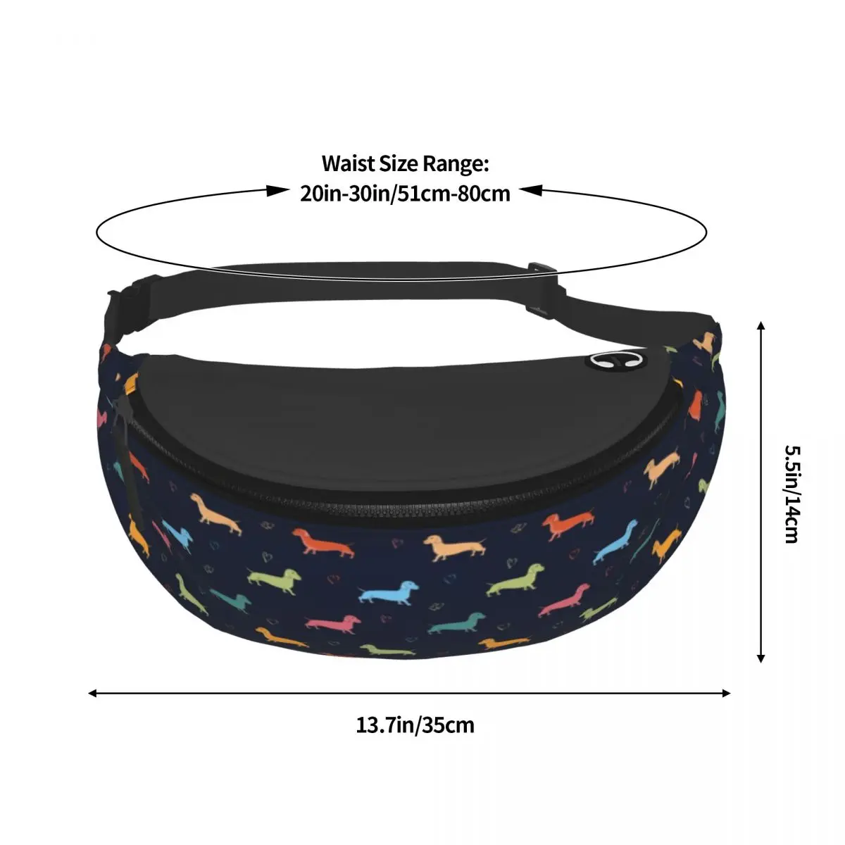 Dachshund Fanny Bag Customized Badger Sausage the Wiener Dog Crossbody Waist Pack Men Women Running Phone Money Pouch