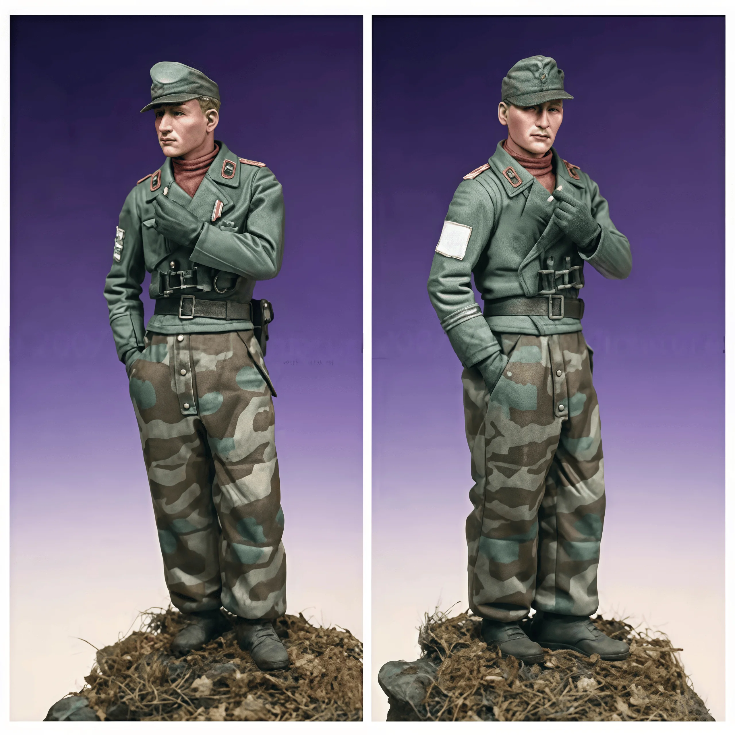 مجموعة أدوات تجميع نماذج الراتنج المصبوب 1/16، GK، قائد 1 شخص، تحتوي على بديلين للرأس، نموذج غير مطلي #2