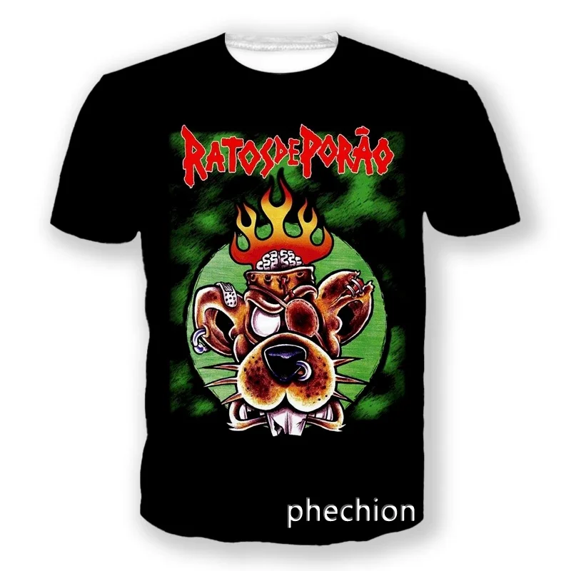 Phechion-Camiseta DE manga corta para hombre y mujer, camisa informal con estampado 3D DE banda DE Rock, RATOS DE PORAO, deportiva, Hip Hop, DE