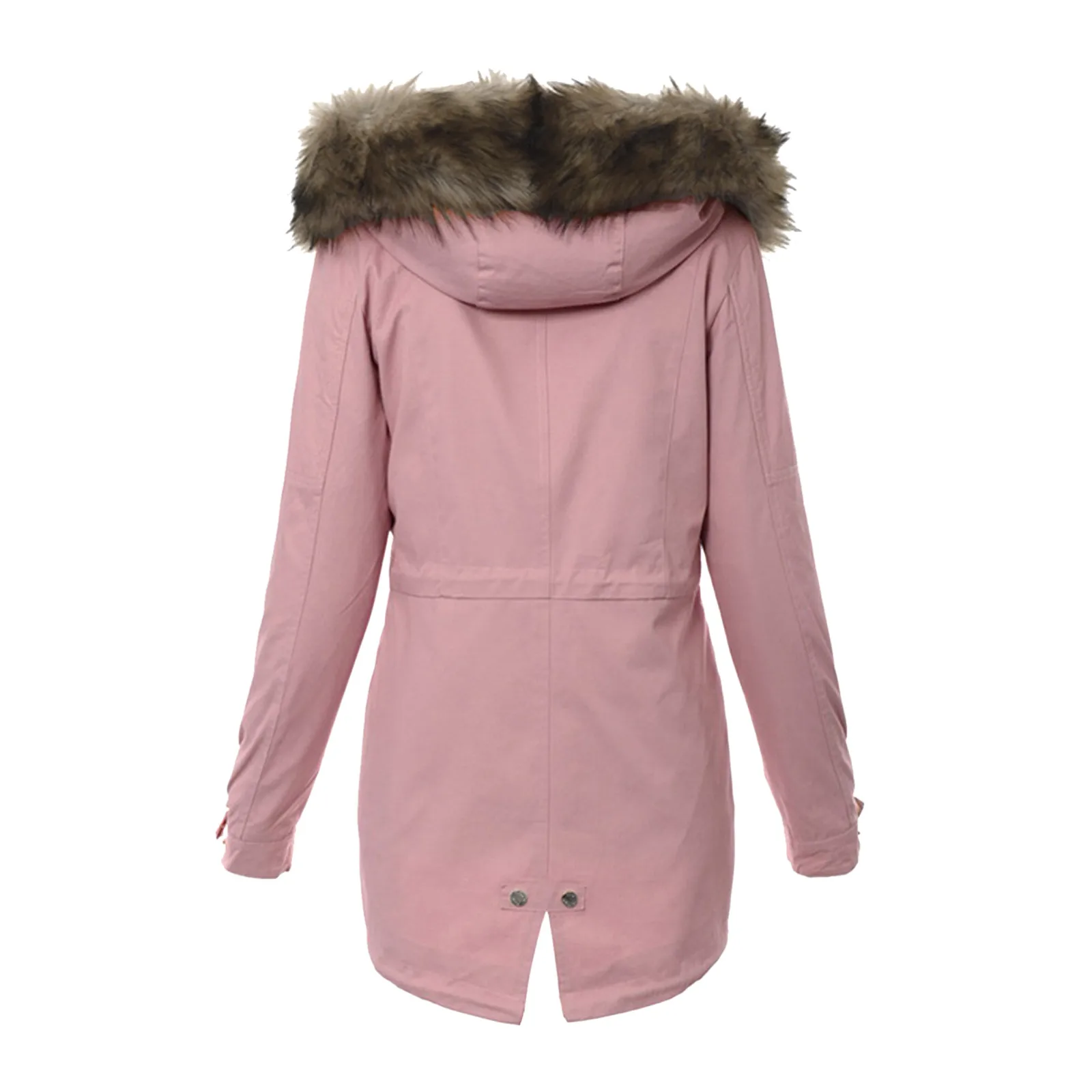 Imagem -02 - Cabolsa com Capuz Parka com Gola de Pele para Mulheres Jaquetas de Algodão Acolchoadas Cinto Ajustável Outwear Slim Fit Grosso Quente Inverno