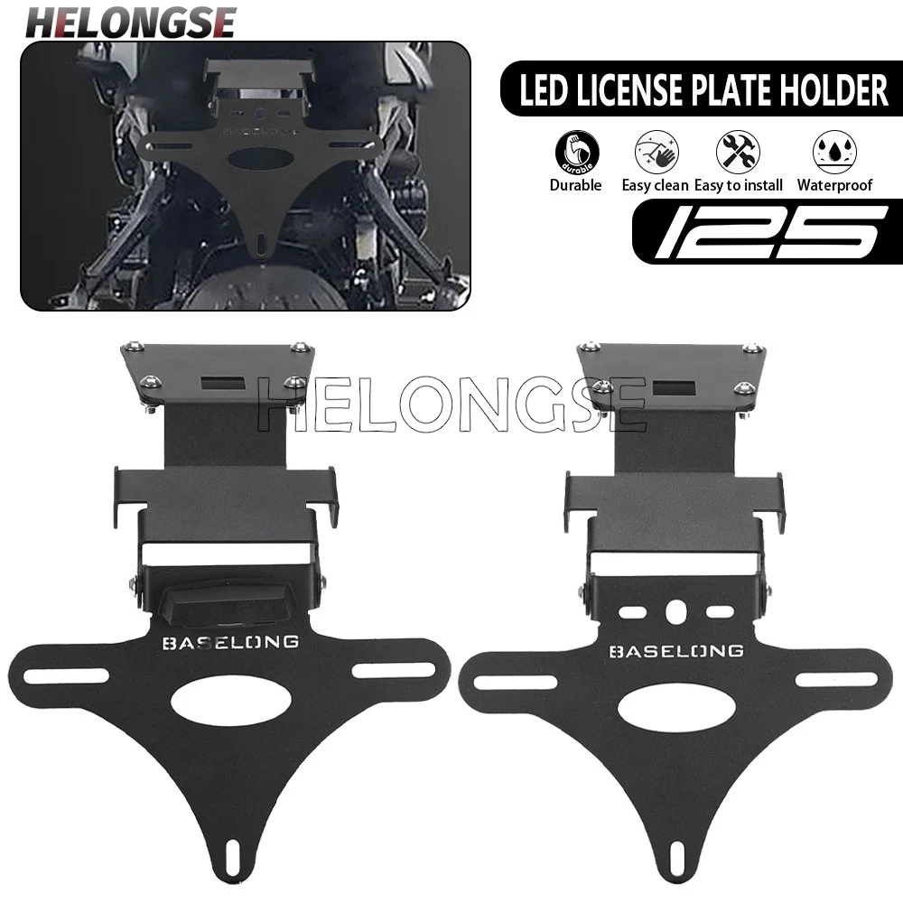 

HELONGSE Tail Tidy Holder Fender Eliminator Bracket For KTM DUKE 125 250 390 Duke390 Duke125 Duke250 2024-2027 License Plate