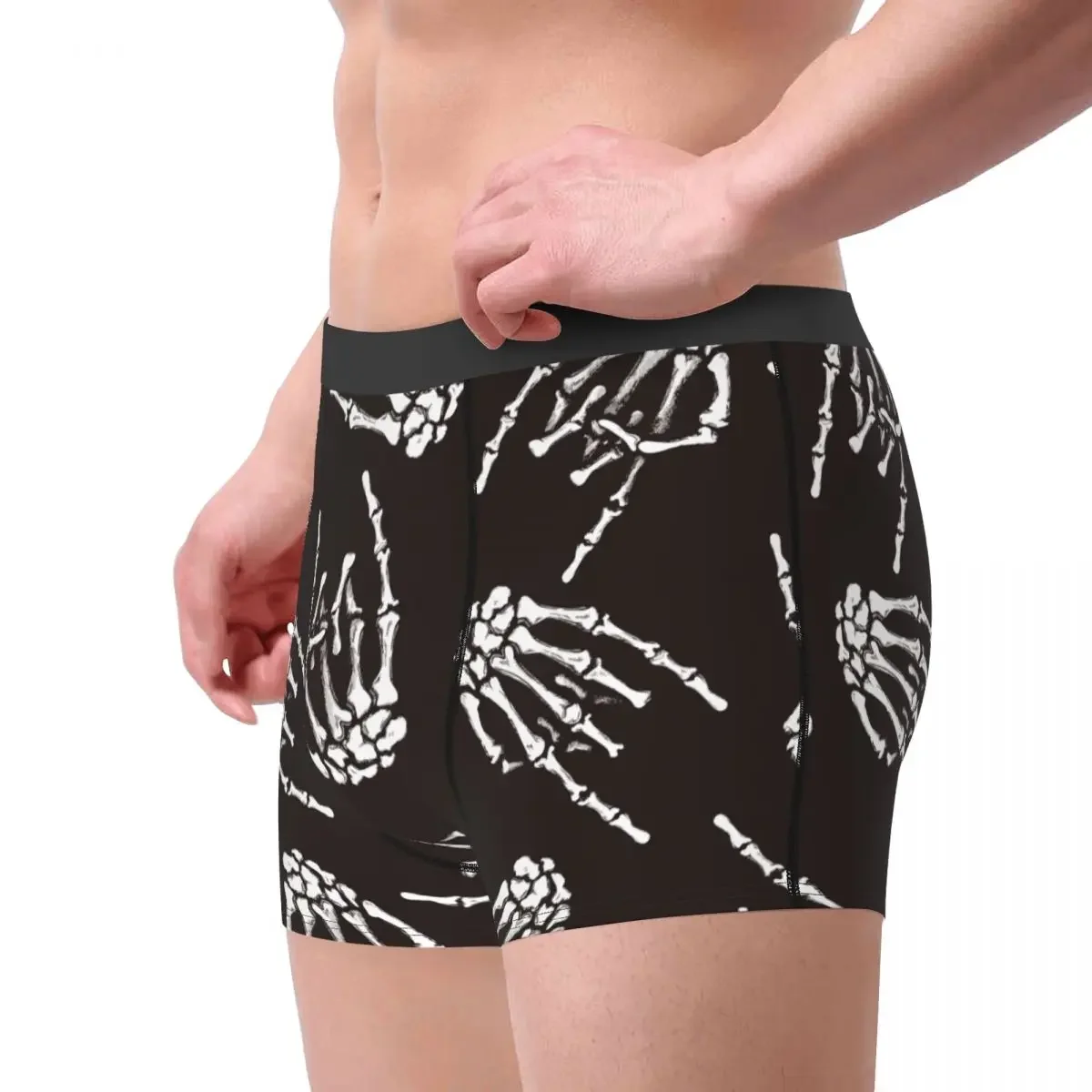 Man Rock Skeleton Of A Human Hand Underwear Fashion Boxer Briefs Shorts Panties Male Soft Underpants S-XXL