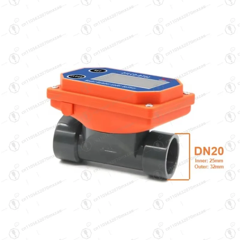 Digital Turbine Flow Meter Electronic Water Meter Counter 25mm Quick Connection Display Meter for Salt Water Measurement