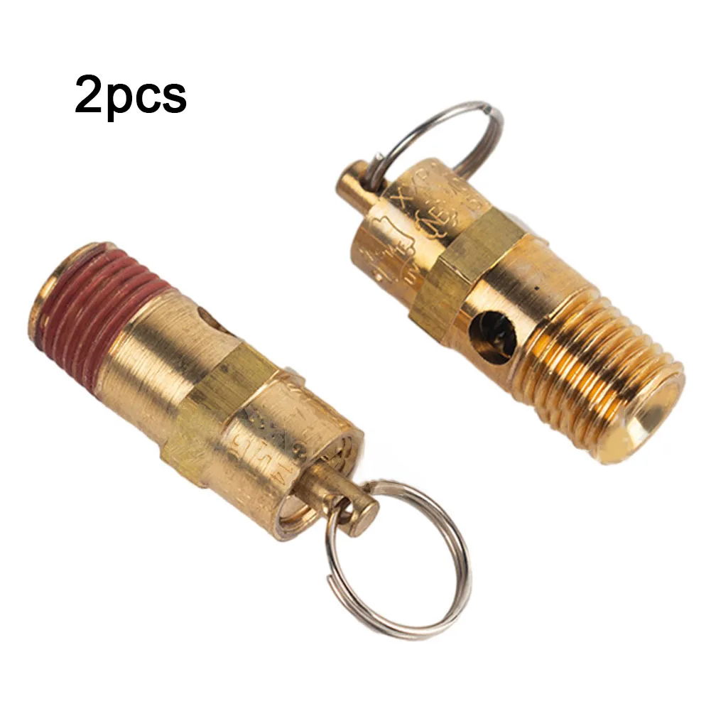 Set of 2 Safety Relief Valves 1/4 NPT 150 PSI for Pneumatic Air Compressors with Explosion Proof Function and Long Life