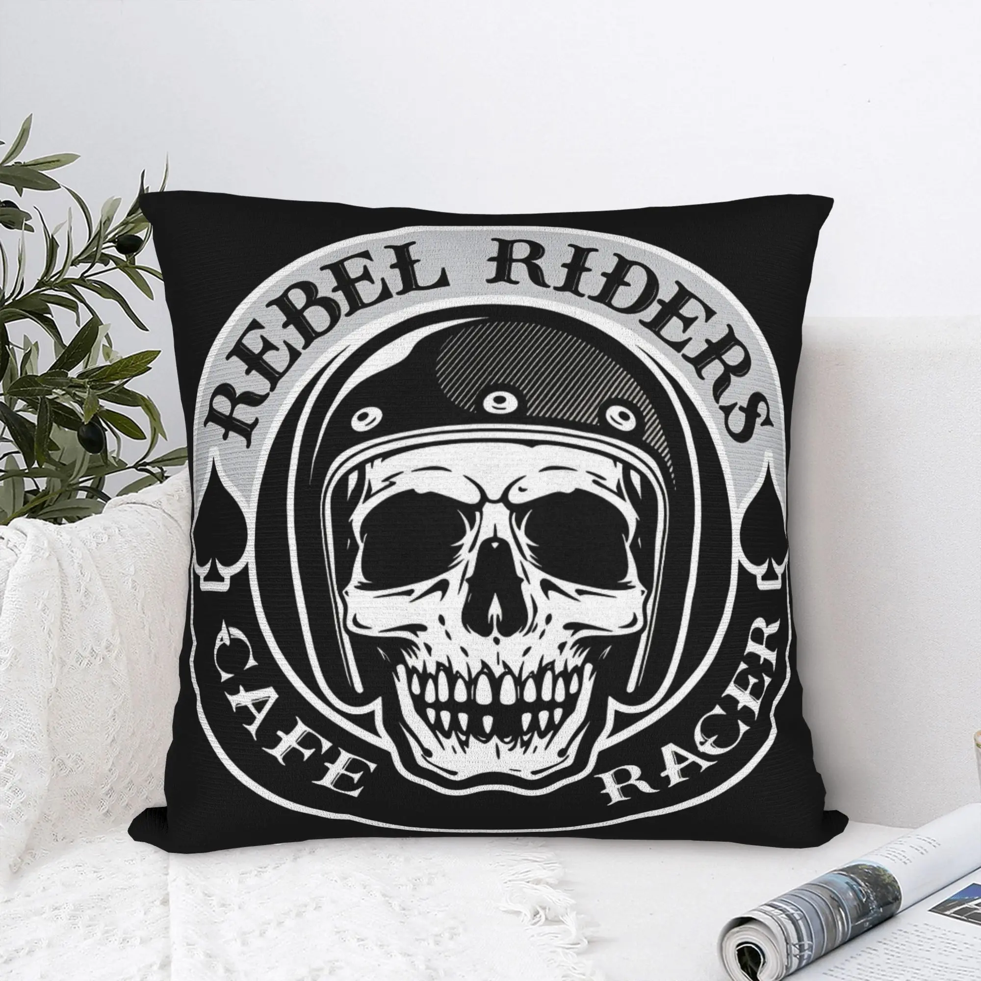 Black Grey Skull Face Día de los Muertos Pillow Case  Comfy Pillow Cover Retro Trendy Cushion Cover For Living Room Bed Chair
