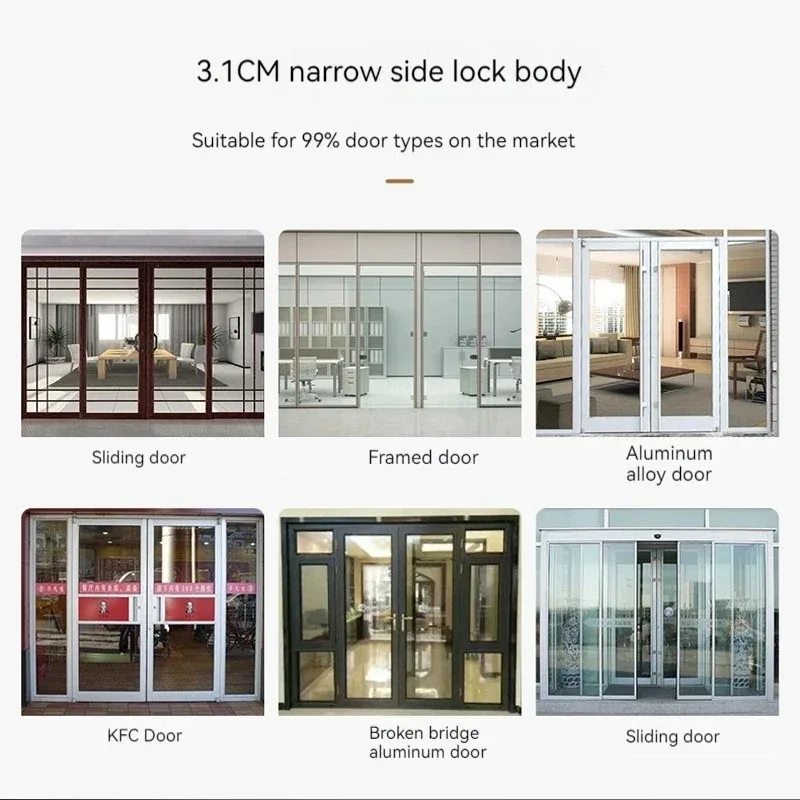 TTLock APP Smart Lock Fingerprint Magnetic Card Keyless Fully Automatic Electronic Smart Door Lock for Glass Aluminum Sliding