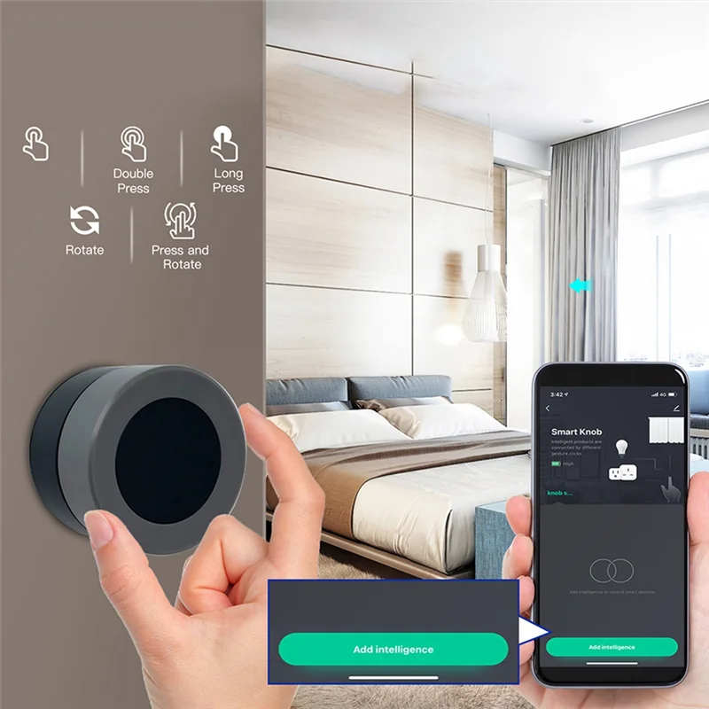 Tuya Zigbee Smart Knob Switch Wireless Scene Switch Button Controller Battery Powered Automation Scenario Smart Life App