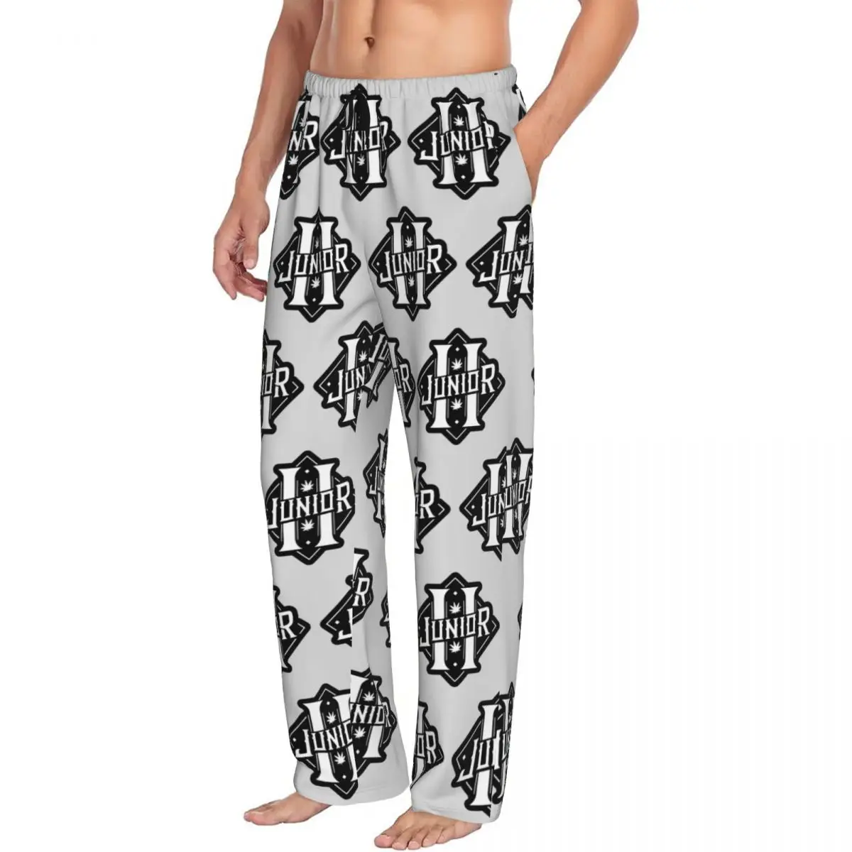 Custom Printed Men J-Juniors H Merch Logo Pajama Pants Sleepwear Sleep Lounge Bottoms with Pockets