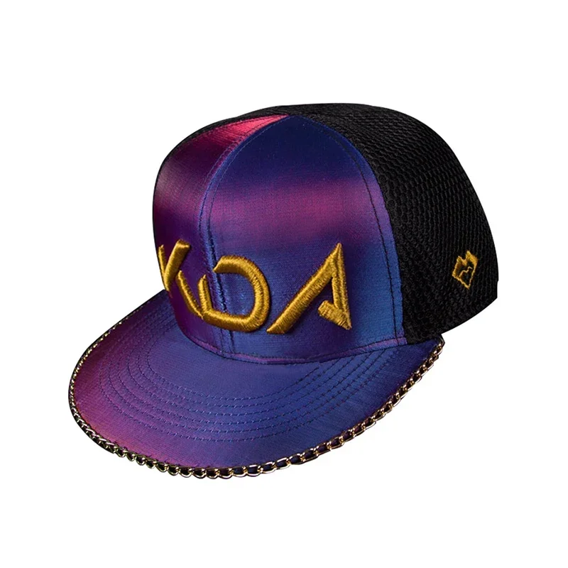 LoL Akali KDA Cappello Cosplay KDA AKALI Cappello Gioco Cofano in cotone Rap Cap KDA Maschera Berretto viola per uomo Donna