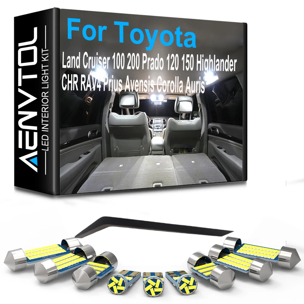 Auto-Innenraum-LED-Leuchten Canbus für Toyota Land Cruiser 100 200 Prado 120 150 Highlander CHR RAV4 Prius Avensis Corolla Auris LED