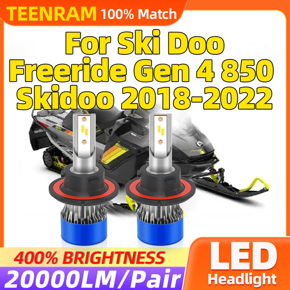 120W LED Headlight Bulbs 20000LM Turbo Auto Lamps 12V Car Lights For Ski Doo Freeride Gen 4 850 Skidoo 2018 2019 2020 2021 2022