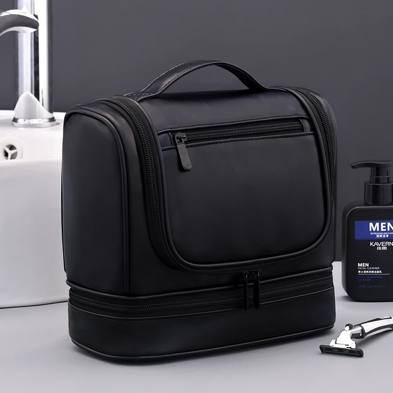 Grenzüberschreitende Business-Kulturtasche für Herren, großes Fassungsvermögen, hochwertige, multifunktionale, wasserdichte Make-up-Tasche, handgehaltene Aufbewahrungstasche – Detail 14
