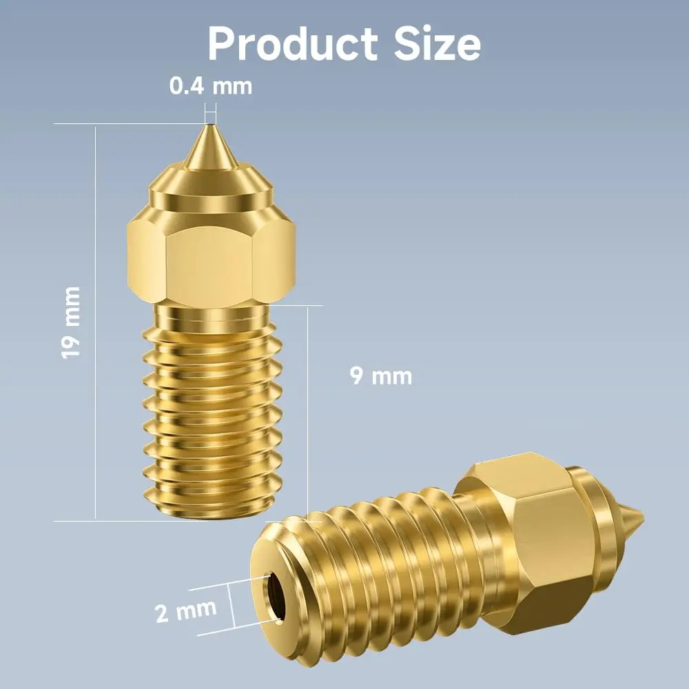 Creality Hochgeschwindigkeits-Messingdüse 0,2/0,4/0,6/0,8/1,0 mm M6 0,4 mm Düsen-Kit für Ender-3 V3 SE/Ender 5 S1/Ender 7 3D-Druckerteil – Detail 4