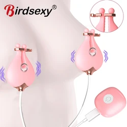 Breast Sex Toy Electric Nipple Clamp Breast Massage Vibrator Enhancer Bondage Adult Female Chastity Stimulate Clit Nipple Clamp