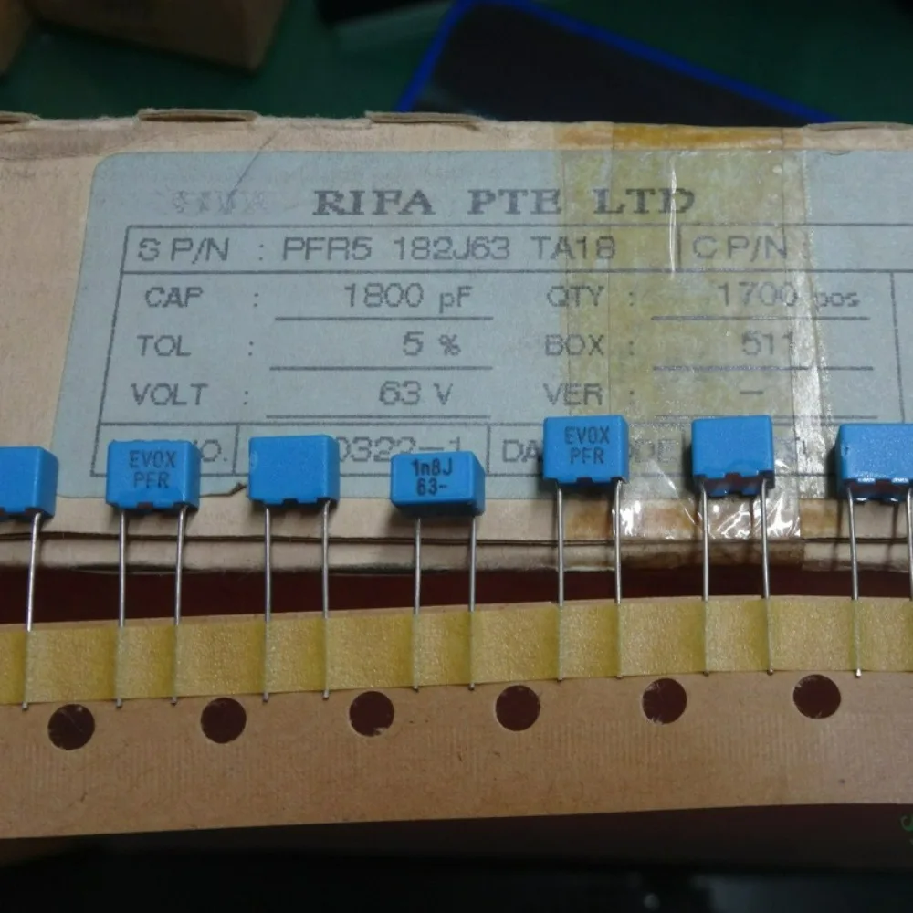 

20pcs/lot PFR5 0.0018uf 63v 1800pf 1.8nf 1n8 182 Brand New 5mm Film Capacitor PFR5 182J63 TA18