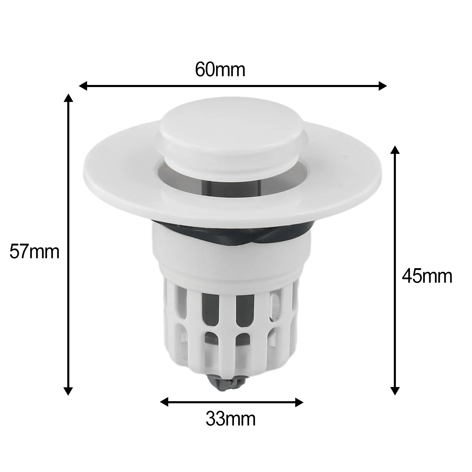 Press Type Basin Drain Filter Element with Optimized Geometry for Maximized Drainage Rate and Minimal Clog Risk