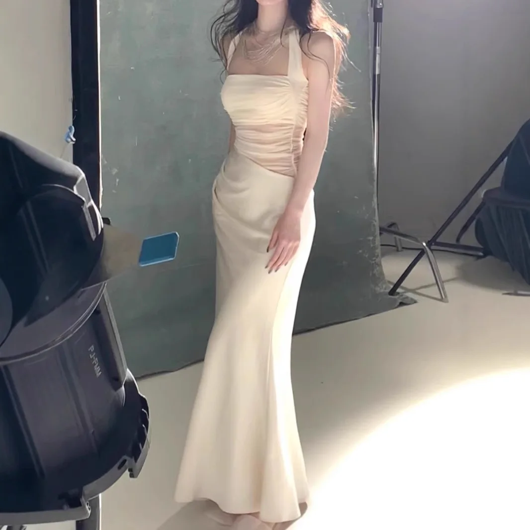 تصميم صيفي جديد من الساتان Finet Dr Slimming الخصر عالي الخصر التفاف حول التنورة قماش محبوك لا Sve Ne معلق