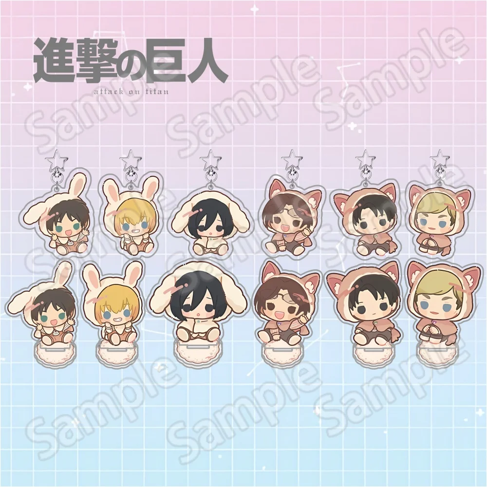 Attack on Titan Levi Ackerman Eren Yeager Mikasa Ackerman 6-10cm Acrylic Stand Keychain Anime Desktop Ornament Collectible Fan