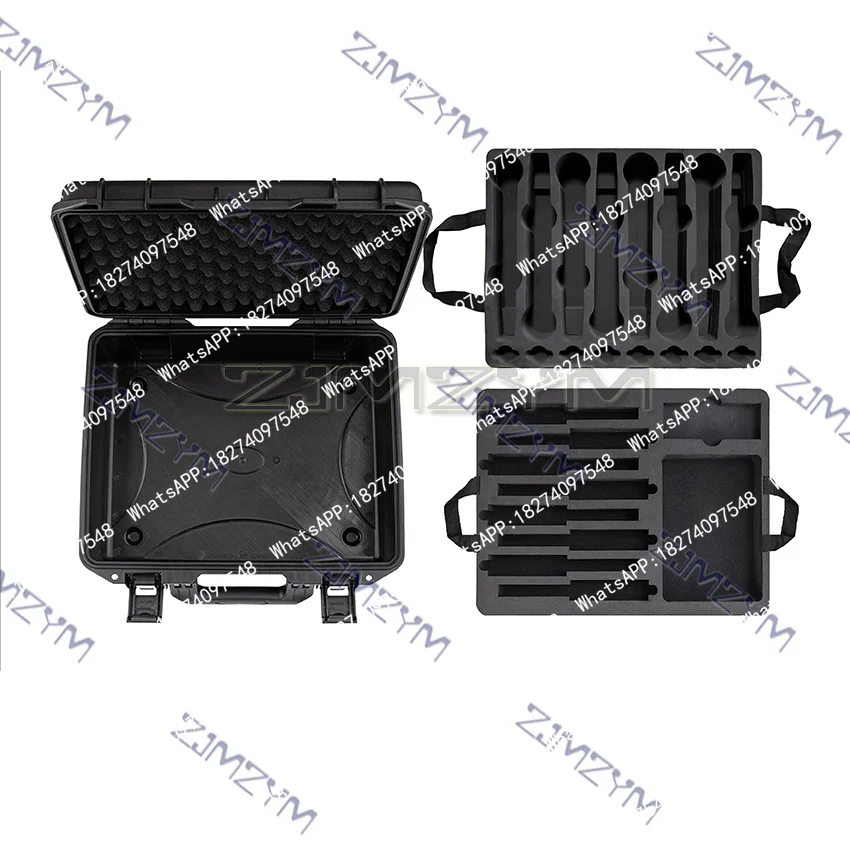 801-Combination Storage Box Fit For 8 Microphone + 8 Waist Packs Double-layer Performance Suitcase