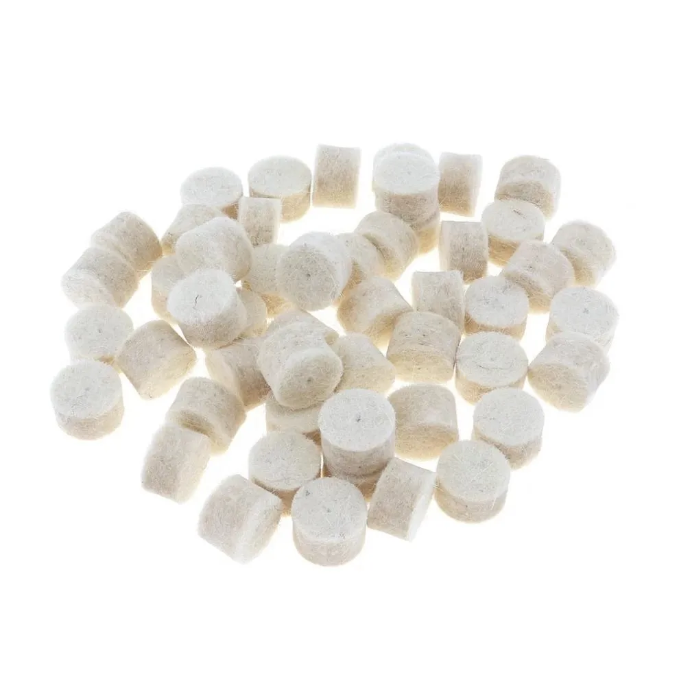 For Rotary Tool Wool Felt Polishing Wheels 13mm 50 Pack Includes 4 Mandrels for Use on Metals Glass Stone and Ceramic Surfaces