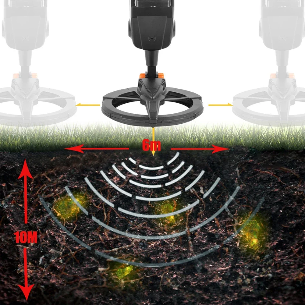 MD1008A Underground Metal Detector  10m Gold Silver Jewelry Treasure Search Finders Waterproof Treasure Metal Seeker Tool