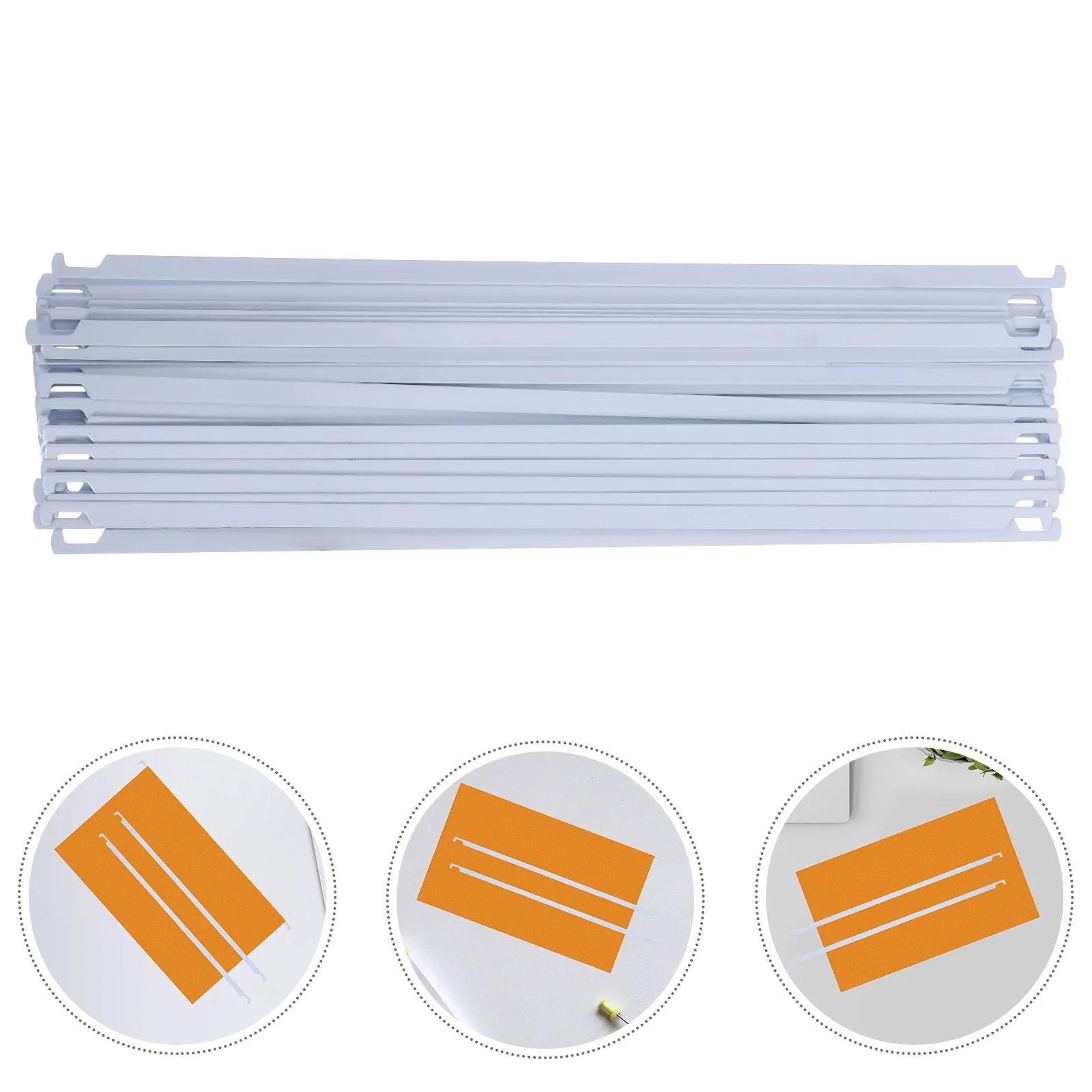 50Pcs White Hanging File Rails Metal Folder Sticks Heavy Duty File Storage Organizer Frame Office School Home 32.5cm