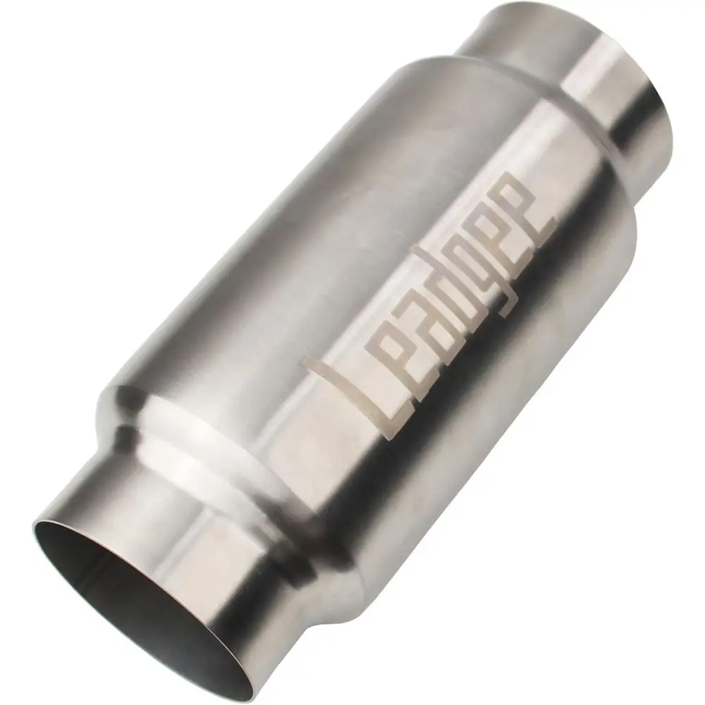 

3 Inlet & Outlet Exhaust Resor, 9 Overall Length Center Straight Through Stainless Steel Muffler, Polished