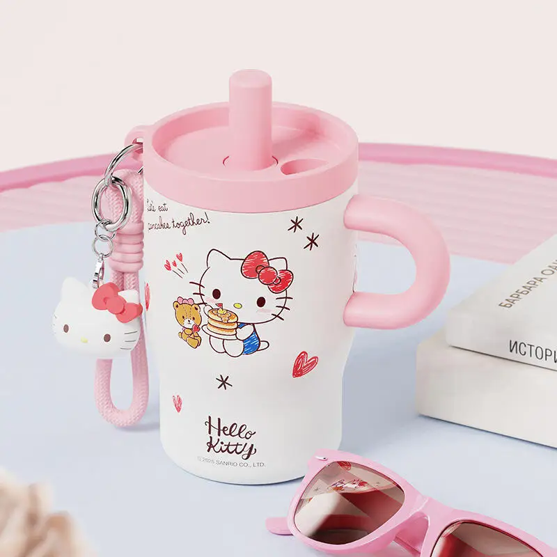 

Термокружка Hello Kitty из пищевой нержавеющей стали 316 с соломинкой, новейшая модель 2026 года, элегантный подарок на Новый год для женщин