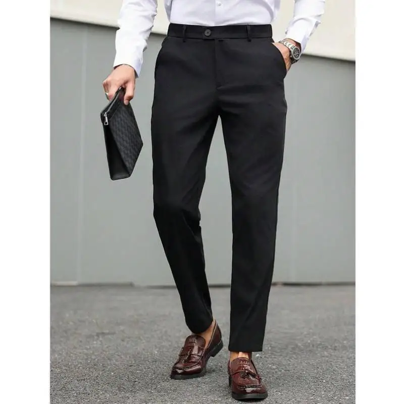 

Casual Men's Suit Suitable for Commuting New Cross-Border Sle Thiened Special Wide Fit Seven-Quarter Sve Pure Color