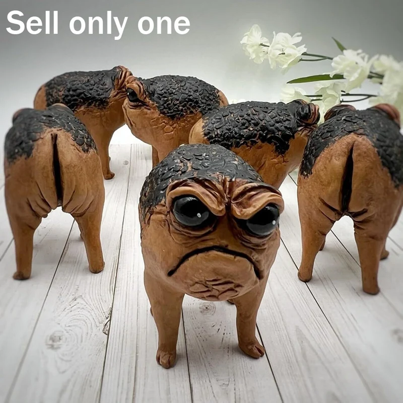 Grumpy Frog Toad Statue Ugly Angry Outdoor Garden Yard Frog Decor Statue Fun Novelty Home Office Frog Decor Sculpture 5X5x6.3Cm