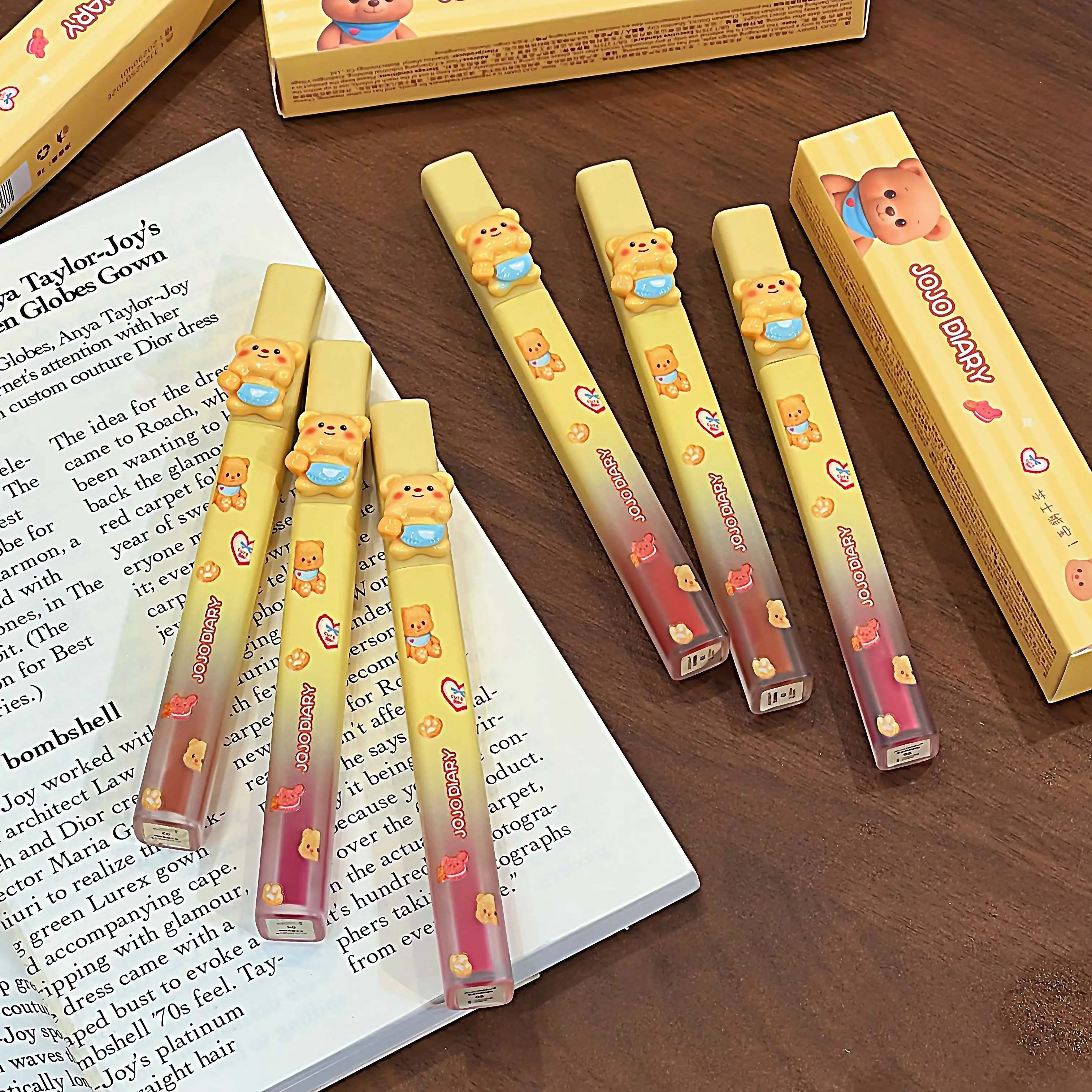 Cheesy Bear – vernis à lèvres miroir, lèvres repulpées hydratantes, vernis à lèvres léger à l'eau, durable, pas facile à coller, brillant à lèvres miroir