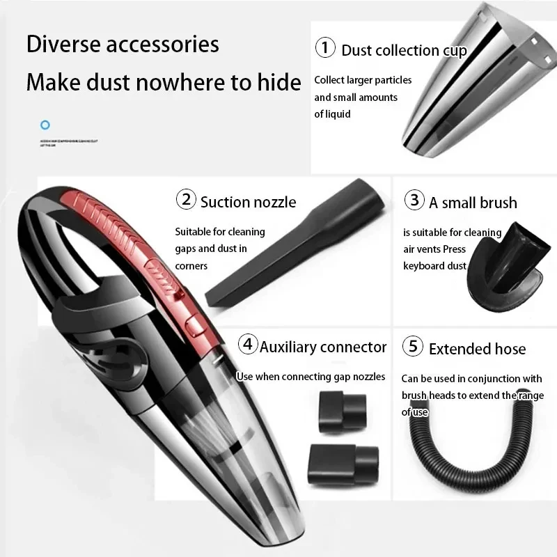 Car Vacuum Cleaner Handheld Wireless Charging Model High Power Small Car Interior Vacuum Cleaner 1 Set view 2