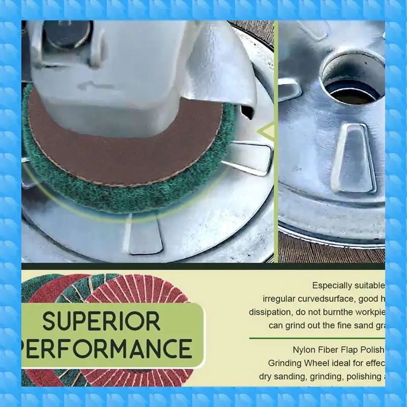 

ETRT 16PCS 4 Inch Red & Green Nylon Fiber Flap Discs Set Assorted Sanding Grinding Buffing Wheels For Angle Grinder