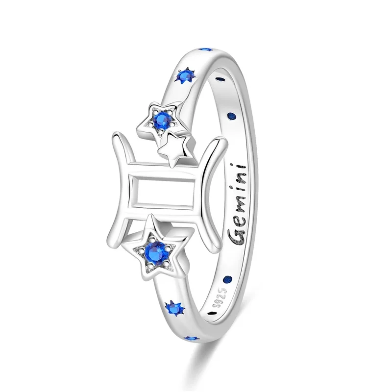 

2026 New Original 925 Sterling Silver Gemini Ring For Women Fit Wedding Party Jewelry Gift