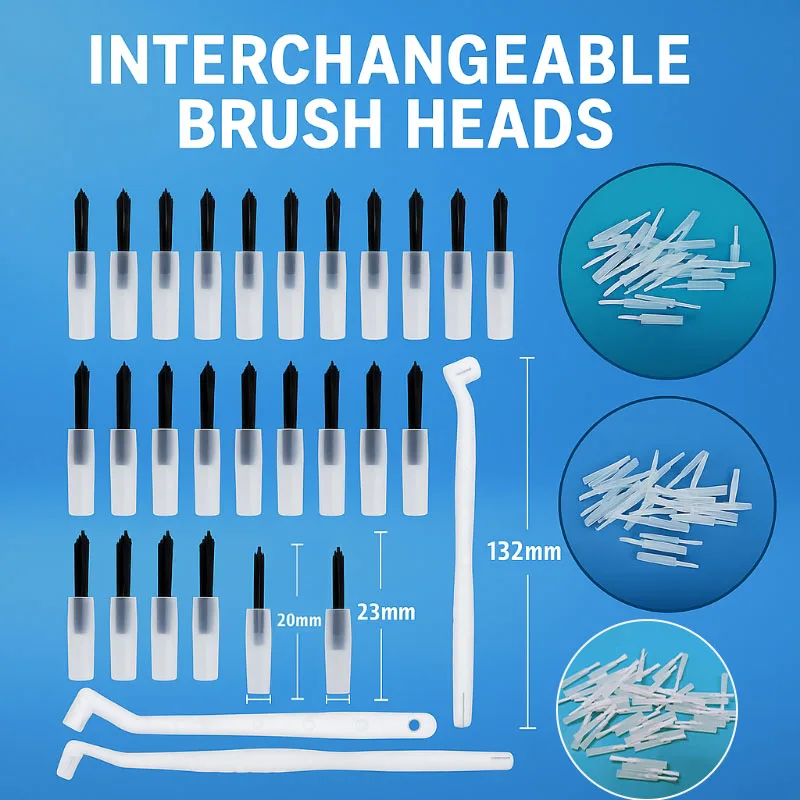 

Dental Composite Applicator Brushes - Disposable Micro Brush Tips with Handles for Etchants Adhesives Replaceable Replaceable