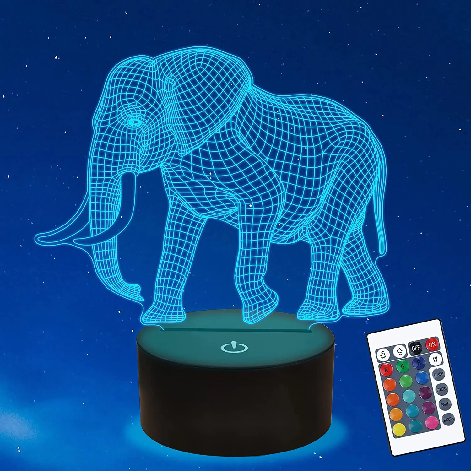 

Elephant Gifts, 3D Elephant Night Light for Children with Remote Control 16 Colors Change Christmas Birthday Gifts for Boy Girl