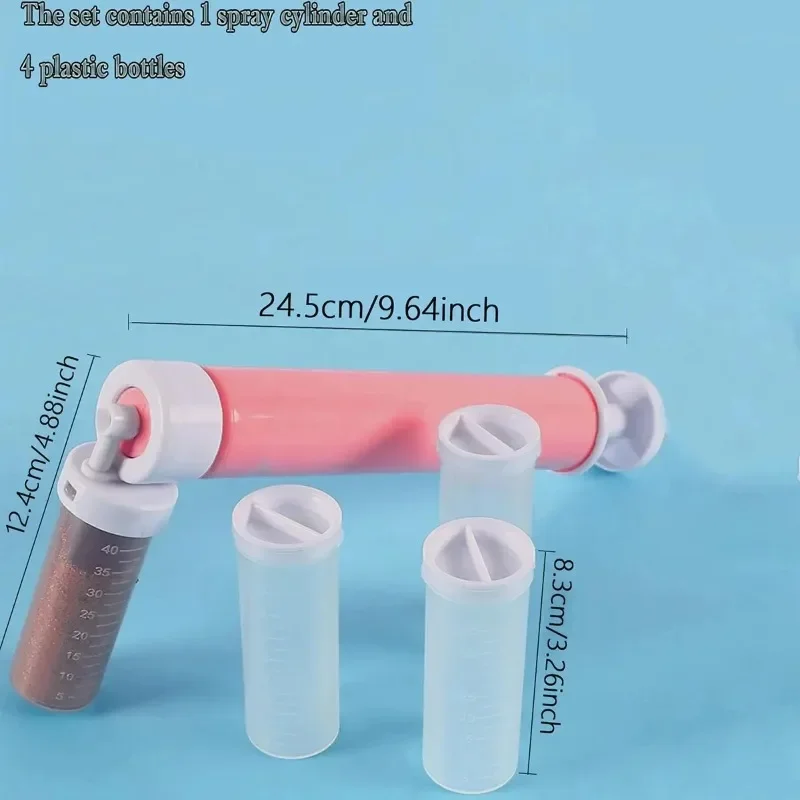 1Set(5pcs)Manual Spray Guns Cake Coloring Duster Baking Cake Spray Tube B