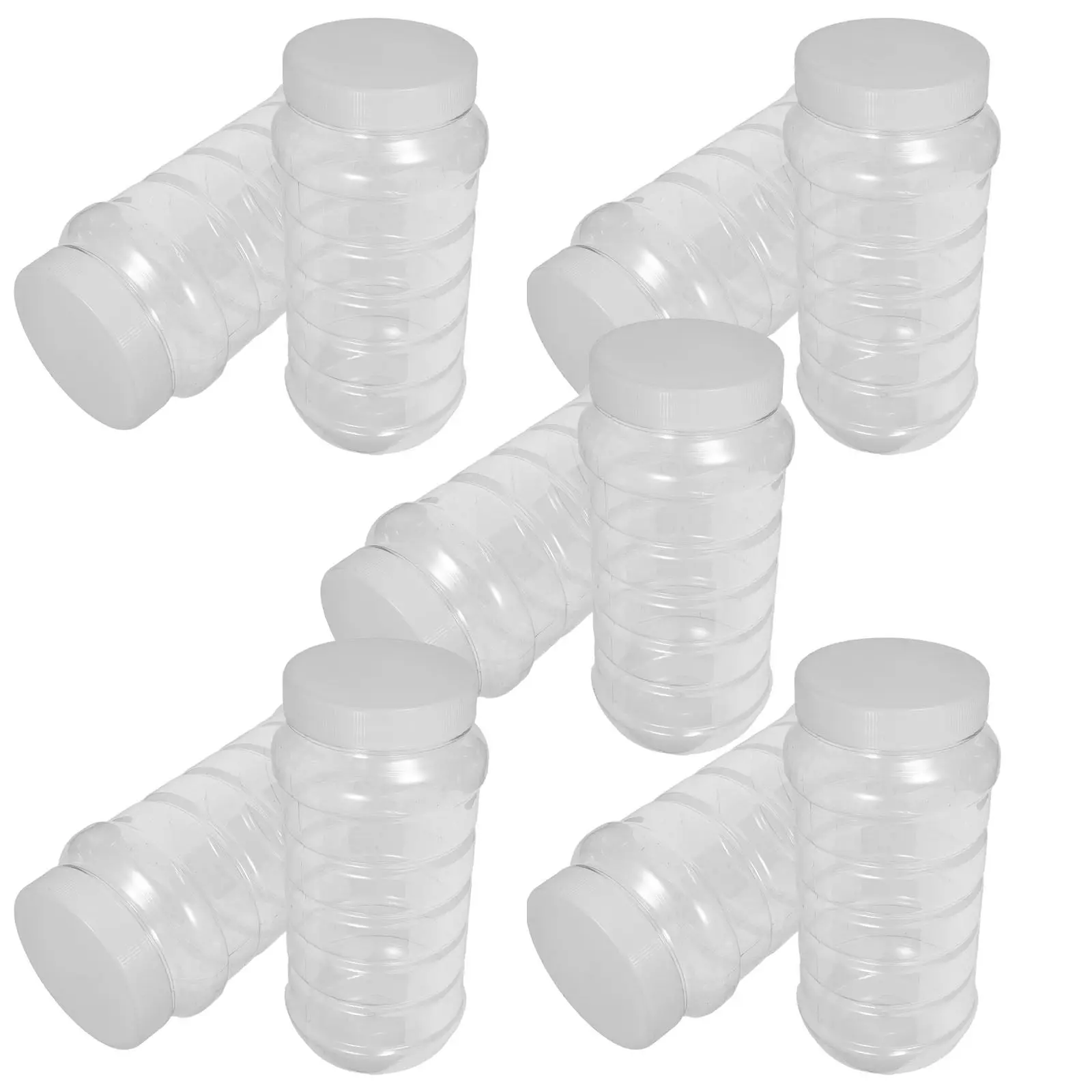 10Pcs Transparent Plastic Honey Storage Jars Airtight Lids Clear Foodgrade Honey Syrup Dispenser Bottles Leakproof Kitchen