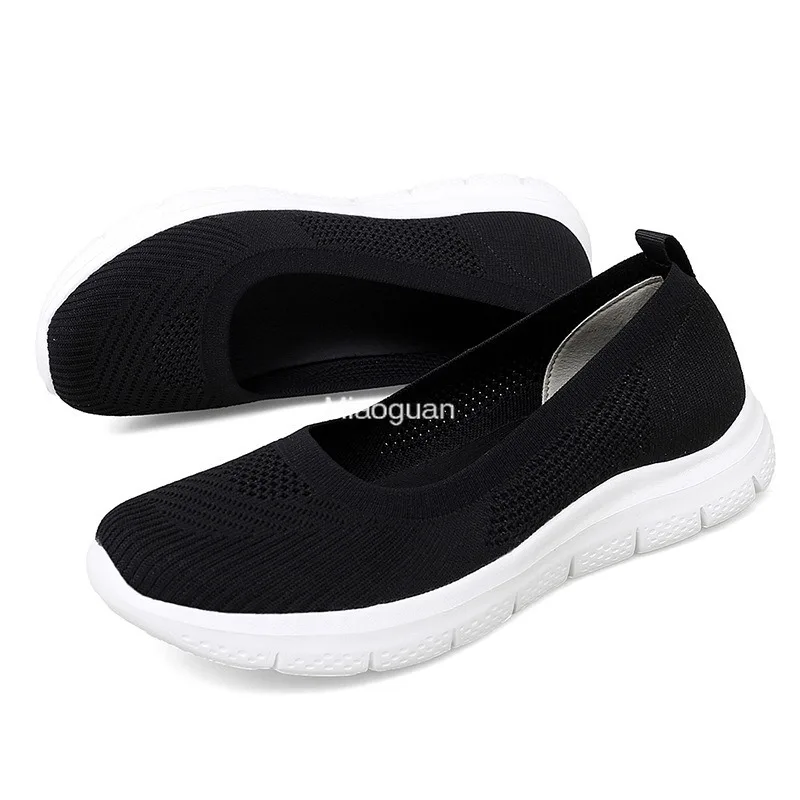 Casual 2023 New Women Sneakers Fashion Socks Shoes White Summer Loafer Knitted Vulcanized Shoes Female Round Head Tenis Feminino