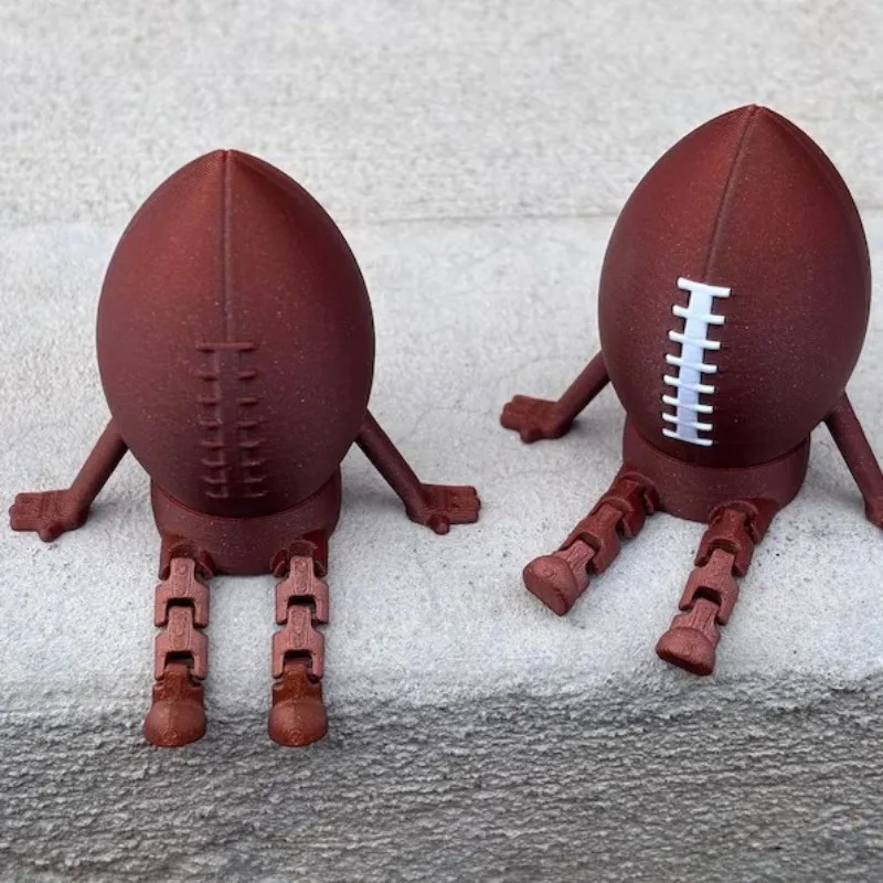 Unique Moving Hinge Football Desk Ornament, 3D Printed Office Soccer Partner Toy Soccer Ball Desk-FigurineHome Living Room Decor