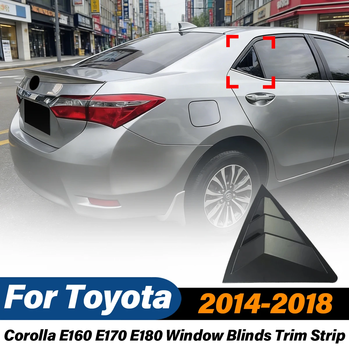 

For Toyota Corolla E160 E170 E180 2014-2018 Car Rear Window Blinds Trim Strip Sun Shade Cover Exterior Modification Accessories