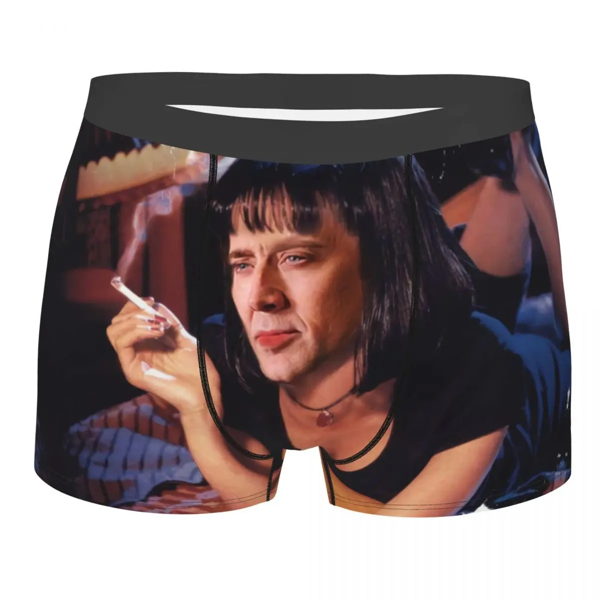 Custom Nicolas Cage Pulp Fiction Meme Boxer Shorts For Homme 3D Print Male Underwear Panties Briefs Stretch Underpants