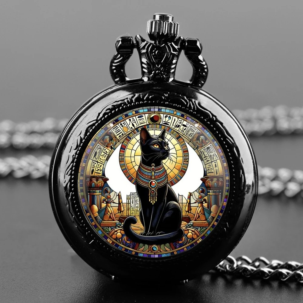 

Креативный ‌ Карманные часы с кварцевым механизмом и стеклянным куполом с рисунком кошек, с цепочкой-подвеской, подарок для мужчин, мальчиков, винтажные часы